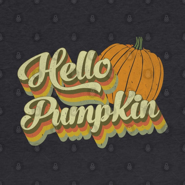 Hello Pumpkin Retro Fall Graphic by DonVector